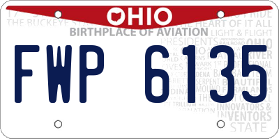 OH license plate FWP6135