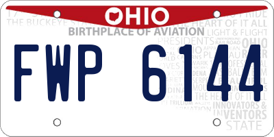 OH license plate FWP6144