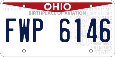 OH license plate FWP6146