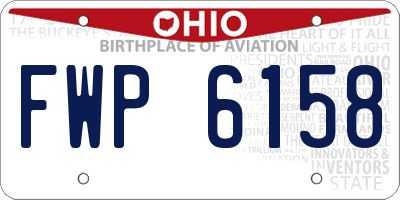 OH license plate FWP6158