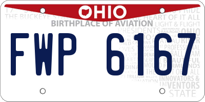 OH license plate FWP6167