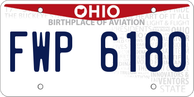 OH license plate FWP6180