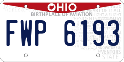 OH license plate FWP6193