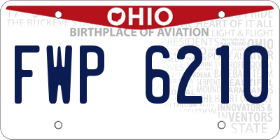 OH license plate FWP6210