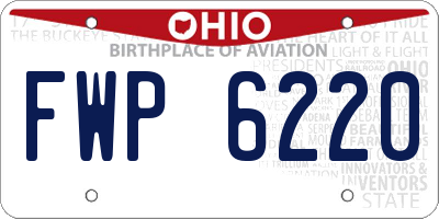 OH license plate FWP6220