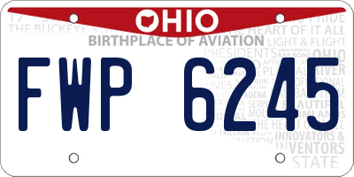 OH license plate FWP6245