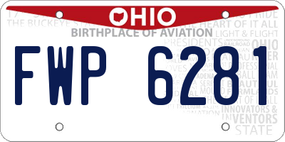 OH license plate FWP6281