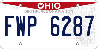 OH license plate FWP6287