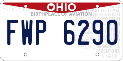 OH license plate FWP6290