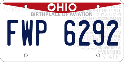OH license plate FWP6292