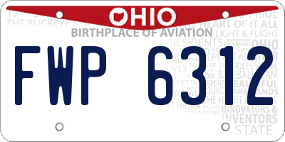 OH license plate FWP6312