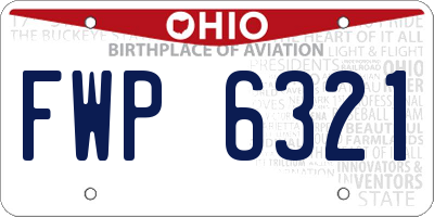 OH license plate FWP6321