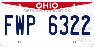 OH license plate FWP6322