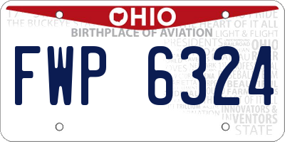 OH license plate FWP6324