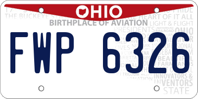 OH license plate FWP6326