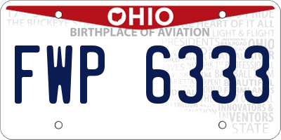 OH license plate FWP6333