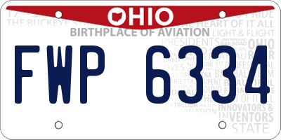 OH license plate FWP6334
