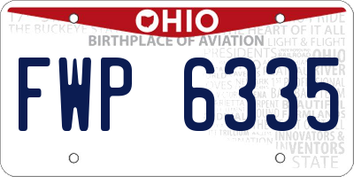 OH license plate FWP6335