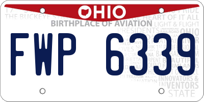 OH license plate FWP6339