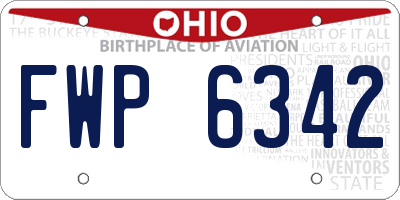 OH license plate FWP6342