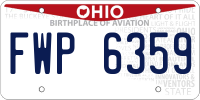 OH license plate FWP6359
