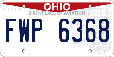 OH license plate FWP6368