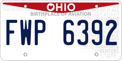 OH license plate FWP6392