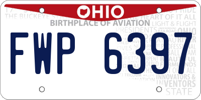 OH license plate FWP6397