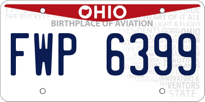 OH license plate FWP6399