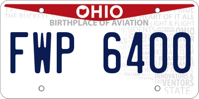 OH license plate FWP6400
