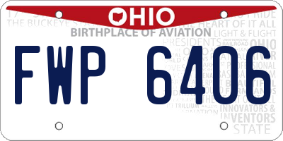 OH license plate FWP6406