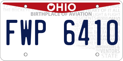 OH license plate FWP6410