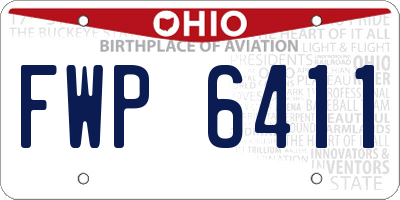 OH license plate FWP6411