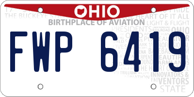 OH license plate FWP6419