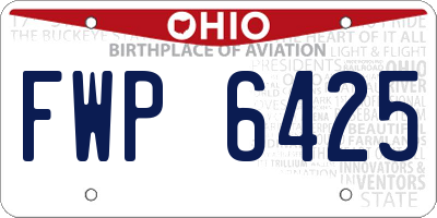 OH license plate FWP6425
