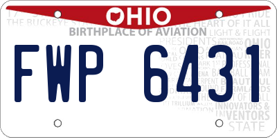 OH license plate FWP6431