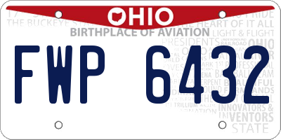 OH license plate FWP6432