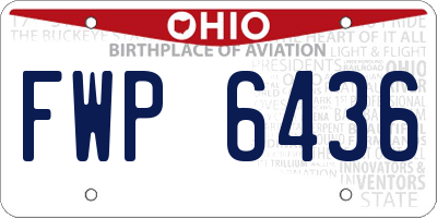 OH license plate FWP6436