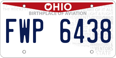 OH license plate FWP6438