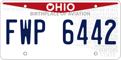 OH license plate FWP6442