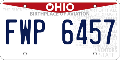 OH license plate FWP6457