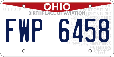 OH license plate FWP6458