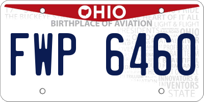 OH license plate FWP6460