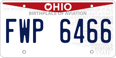 OH license plate FWP6466