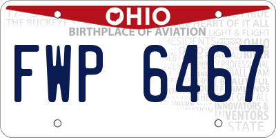 OH license plate FWP6467