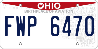 OH license plate FWP6470