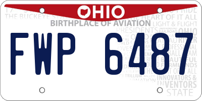 OH license plate FWP6487