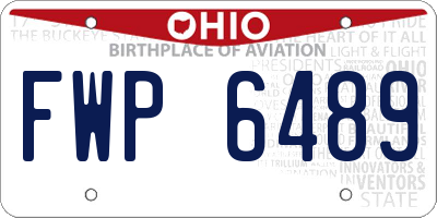OH license plate FWP6489