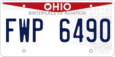 OH license plate FWP6490