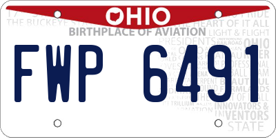 OH license plate FWP6491